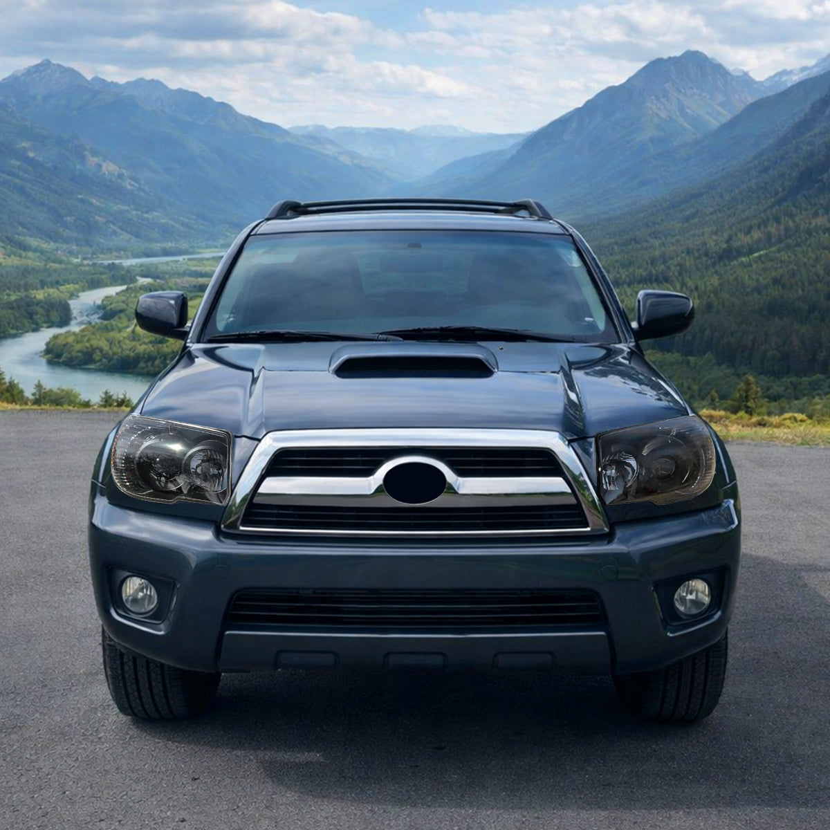 Ronnin - Faros delanteros tipo proyector de repuesto para Toyota 4Runner 2006-2009 | Negro