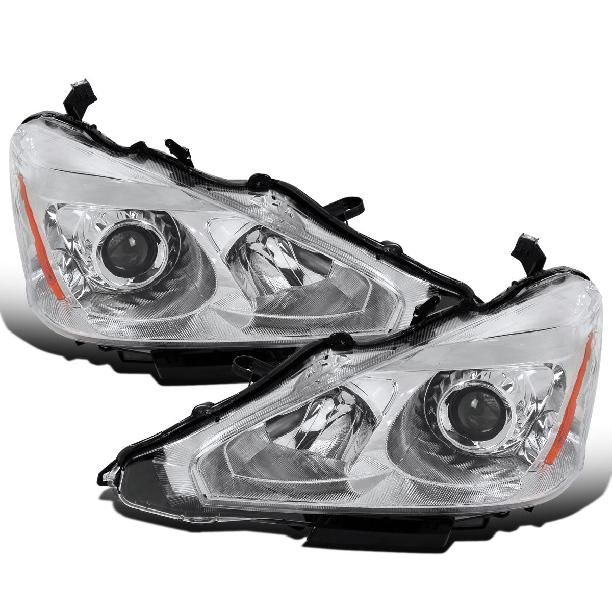 Ronnin - Se adapta a Nissan Altima Sedan 2013-2015 Faros delanteros tipo proyector de halógeno de repuesto (par) | Cromo