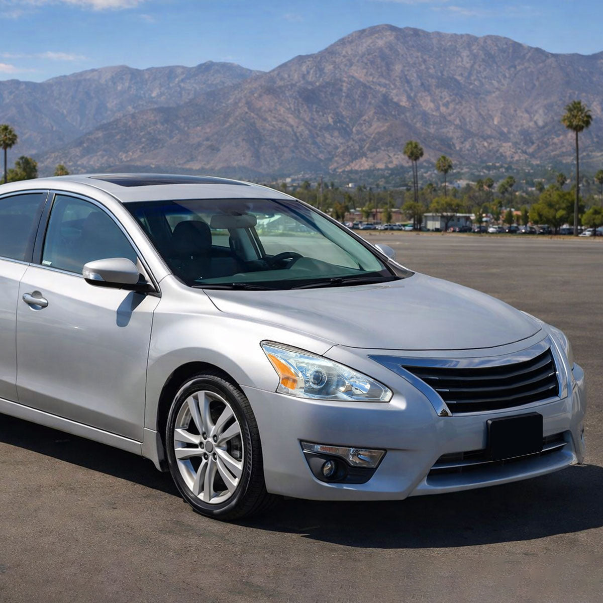 Ronnin - Conjunto de faro proyector halógeno de repuesto para Nissan Altima Sedan 2013-2015 | Cromado | Lado del pasajero
