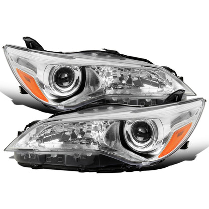Ronnin - Se adapta a los faros delanteros de proyector halógeno para Toyota Camry 2015-2017, conjunto de repuesto (par) | Cromo