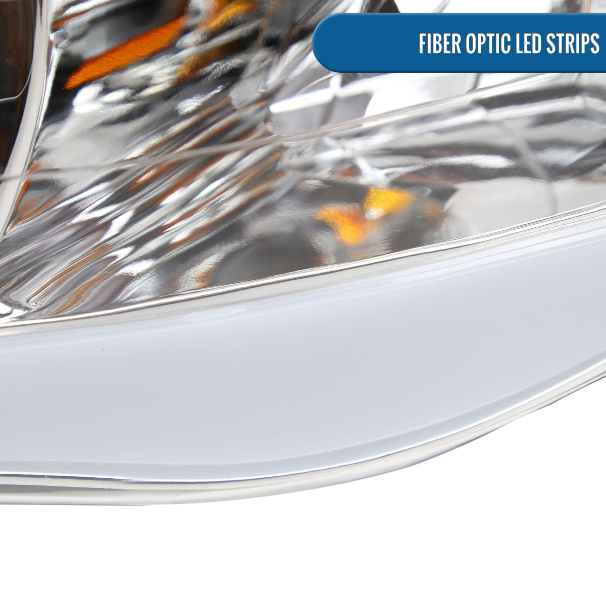 Ronnin - Fits 2002-2005 Dodge Ram 1500 2500 3500 Upgraded LED Tube Running Lights Projector Headlights Replacement Assembly Pair | Chrome