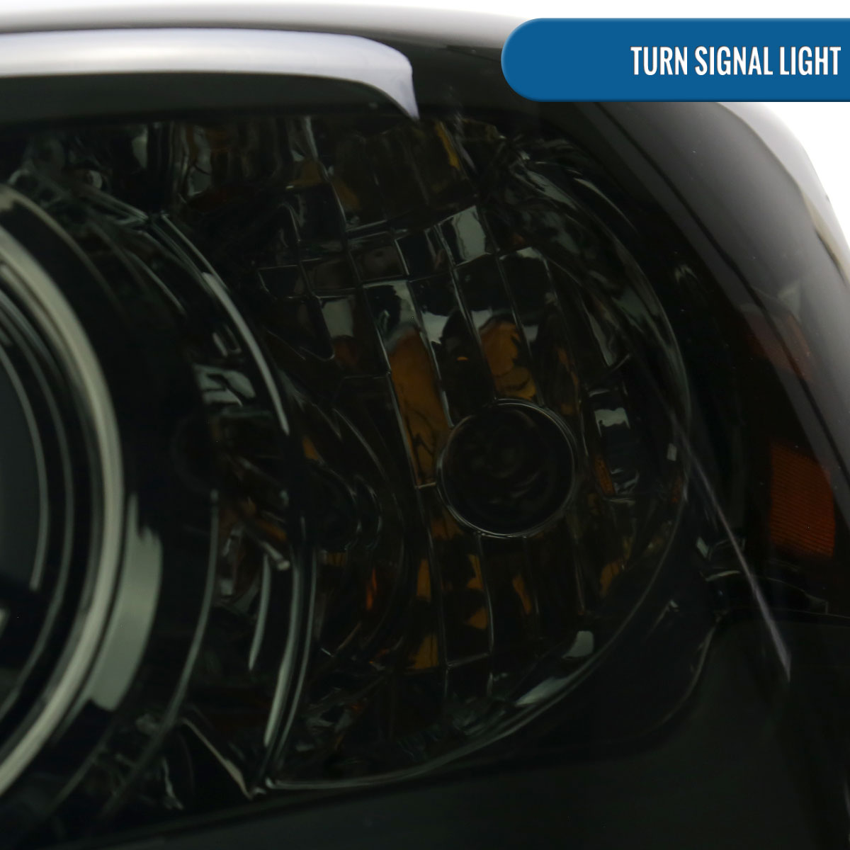 Ronnin - Fits 2006-2009 Dodge Ram 1500 2500 3500 Upgraded LED Tube Running Lights Projector Headlights Replacement Assembly Pair | Smoke