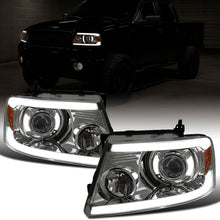 Ronnin - Fits 2004-2008 Ford F150 2006-2008 Lincoln Mark LT LED Tube Running Lights Projector Headlights Replacement Assembly Pair | Smoke
