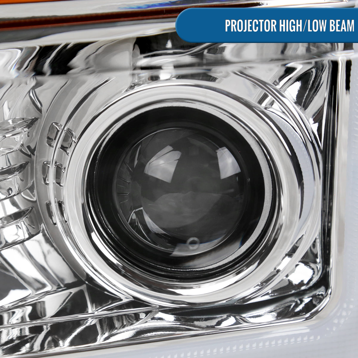 Ronnin - Fits 2008-2010 Ford F250 F350 F450 F550 Super Duty Pickup Projector Headlights LED Tube Sequential Turn Signal Lamps Assembly Pair | Chrome