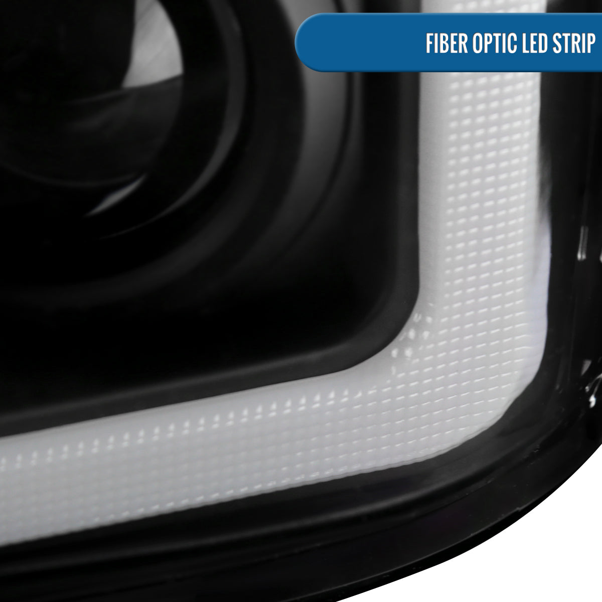 Ronnin - Fits 2008-2010 Ford F250 F350 F450 F550 Super Duty Pickup Projector Headlights LED Tube Sequential Turn Signal Lamps Assembly Pair | Black