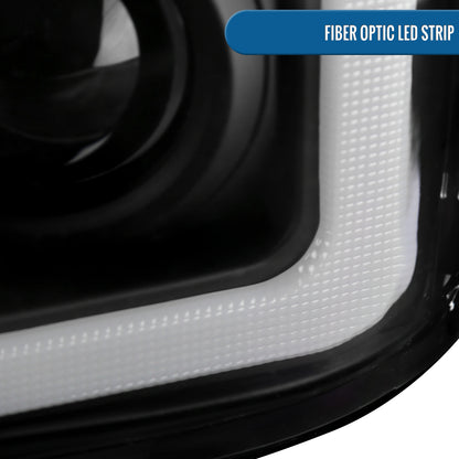 Ronnin - Fits 2008-2010 Ford F250 F350 F450 F550 Super Duty Pickup Projector Headlights LED Tube Sequential Turn Signal Lamps Assembly Pair | Black