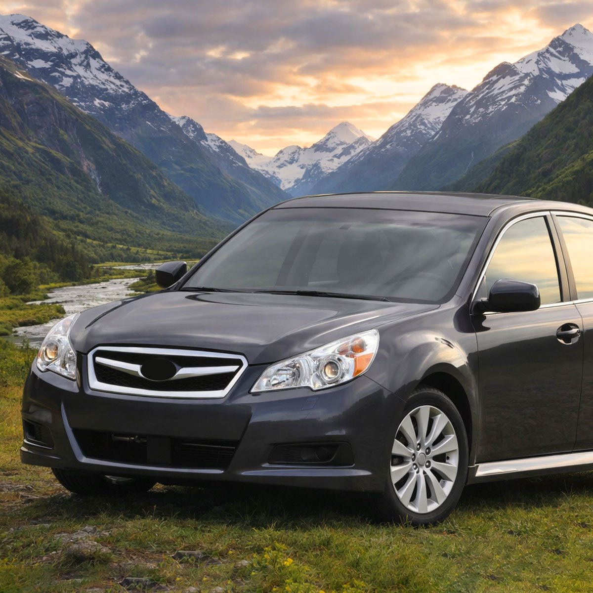Ronnin - Se adapta a Subaru Legacy Outback 2010-2014, faros delanteros de proyector halógeno, par de reemplazo de ensamblaje | Cromado