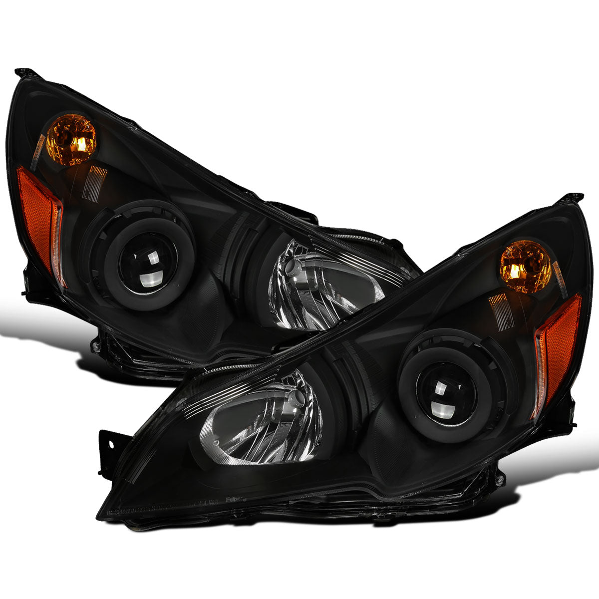 Ronnin - Se adapta a Subaru Legacy Outback 2010-2014, conjunto de repuesto de faros delanteros con proyector halógeno, par | Negro