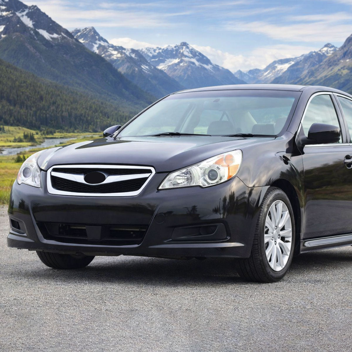 Ronnin - Faros delanteros halógenos tipo proyector de repuesto para Subaru Legacy Outback 2010-2014, lado del conductor | Cromado