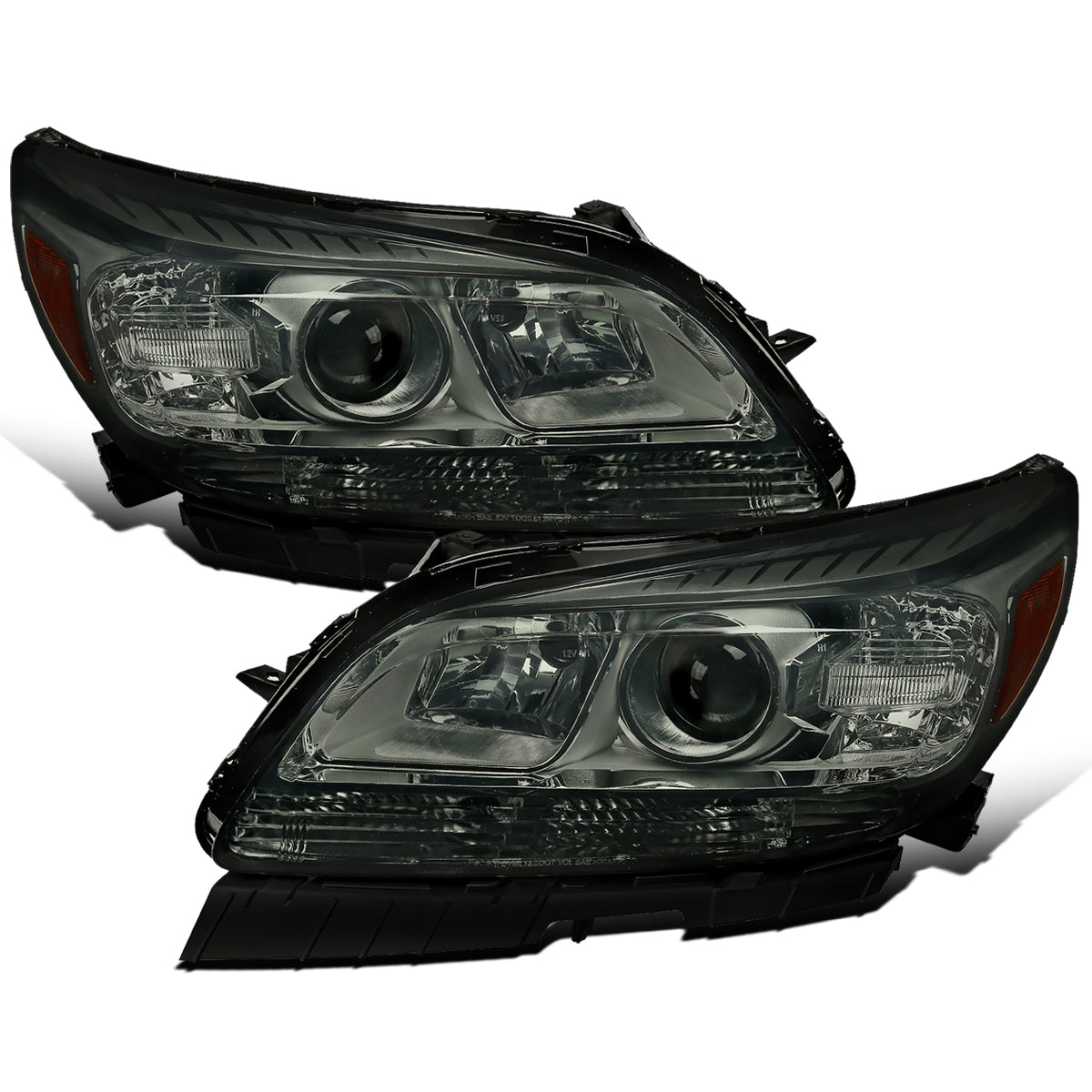 Ronnin - Compatible con Chevy Malibu 2013-2015, Malibu Limited 2016 Par de faros delanteros con proyector halógeno de repuesto | Ahumado