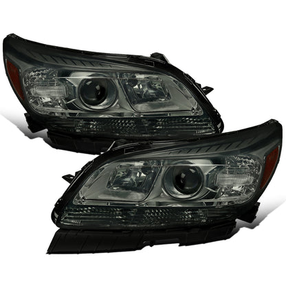 Ronnin - Compatible con Chevy Malibu 2013-2015, Malibu Limited 2016 Par de faros delanteros con proyector halógeno de repuesto | Ahumado