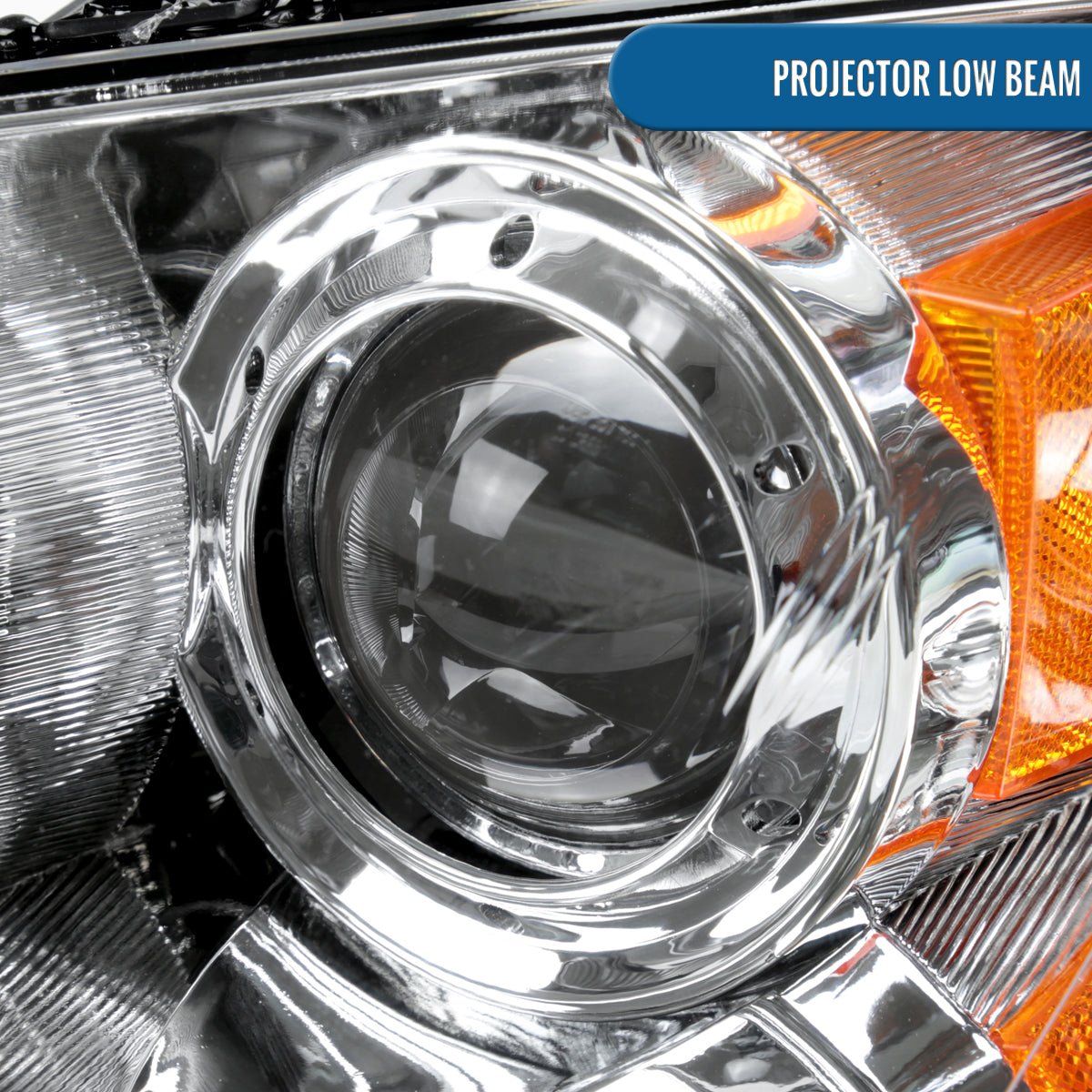 Ronnin - Fits 2004-2009 Mazda 3 Sedan 4-Door Projector Headlights Halogen Models Replacement Pair | Chrome