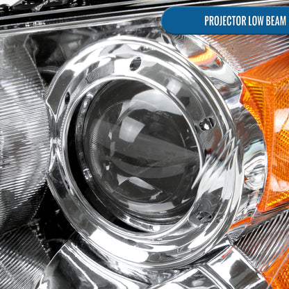 Ronnin - Fits 2004-2009 Mazda 3 Sedan 4-Door Projector Headlights Halogen Models Replacement Pair | Chrome