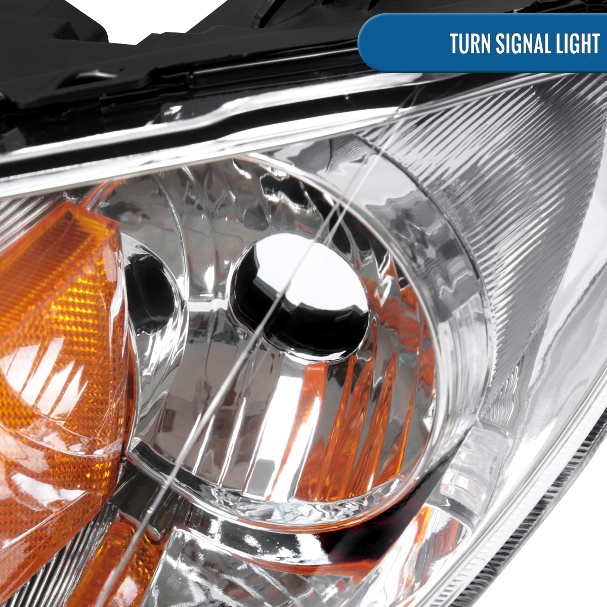 Ronnin - Fits 2004-2009 Mazda 3 Sedan 4-Door Projector Headlights Halogen Models Replacement Pair | Chrome