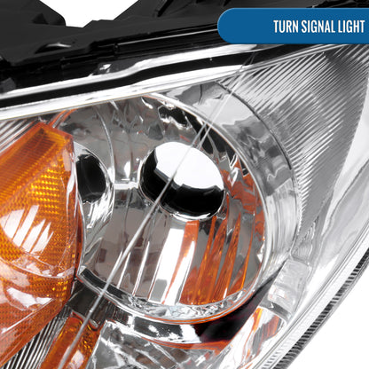 Ronnin - Fits 2004-2009 Mazda 3 Sedan 4-Door Projector Headlights Halogen Models Replacement Pair | Chrome