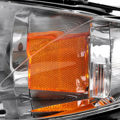 Ronnin - Fits 2004-2009 Mazda 3 Sedan 4-Door Projector Headlights Halogen Models Replacement Pair | Chrome