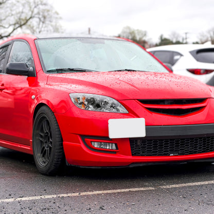 Ronnin - Fits 2004-2009 Mazda 3 Sedan 4-Door Projector Headlights Halogen Models Replacement Pair | Chrome