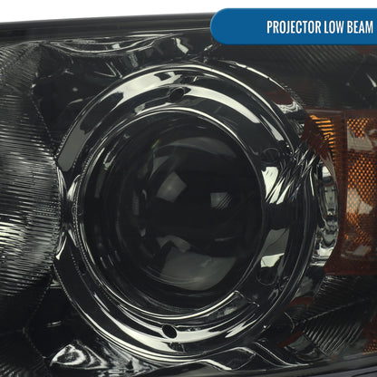 Ronnin - Fits 2004-2009 Mazda 3 Sedan 4-Door Projector Headlights Halogen Models Replacement Pair | Smoke