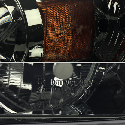 Ronnin - Fits 2004-2009 Mazda 3 Sedan 4-Door Projector Headlights Halogen Models Replacement Pair | Smoke