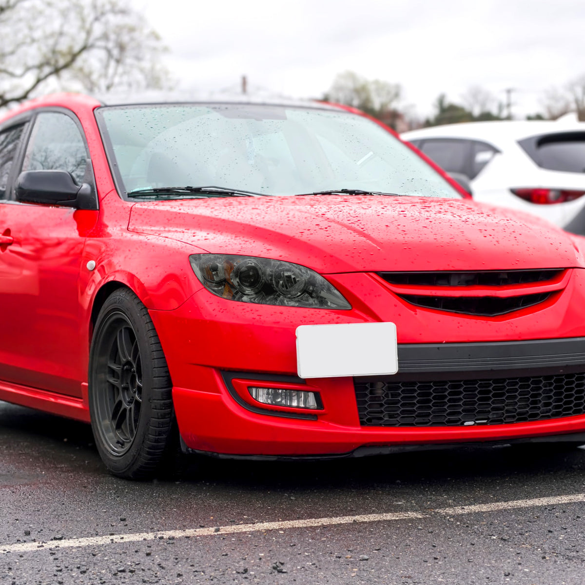 Ronnin - Fits 2004-2009 Mazda 3 Sedan 4-Door Projector Headlights Halogen Models Replacement Pair | Smoke