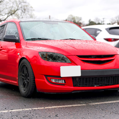 Ronnin - Fits 2004-2009 Mazda 3 Sedan 4-Door Projector Headlights Halogen Models Replacement Pair | Smoke