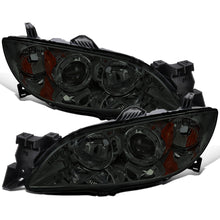 Ronnin - Fits 2004-2009 Mazda 3 Sedan 4-Door Projector Headlights Halogen Models Replacement Pair | Smoke