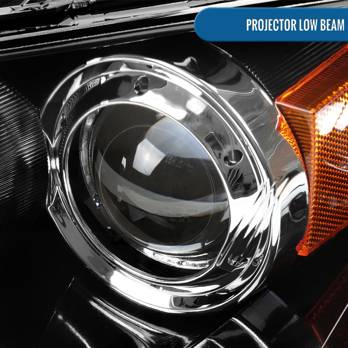 Ronnin - Fits 2004-2009 Mazda 3 Sedan 4-Door Projector Headlights Halogen Models Replacement Pair | Glossy Black