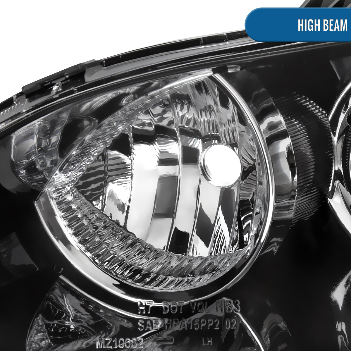 Ronnin - Fits 2004-2009 Mazda 3 Sedan 4-Door Projector Headlights Halogen Models Replacement Pair | Glossy Black