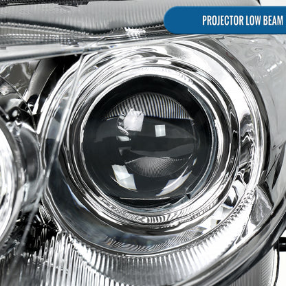 Ronnin - Fits 2003-2005 Mazda 6 Sedan Upgraded Replacement Projector Headlights Assembly Pair | Chrome