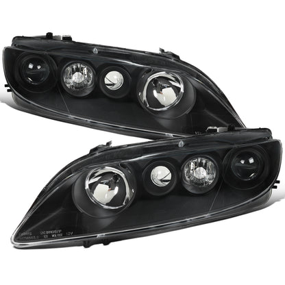 Ronnin - Fits 2003-2005 Mazda 6 Sedan Upgraded Replacement Projector Headlights Assembly Pair | Black