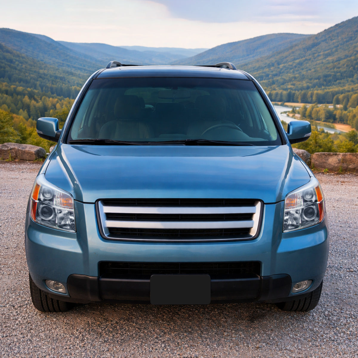 Ronnin - Se adapta a Honda Pilot 2006-2008 Par de faros delanteros de proyector de repuesto | Cromado