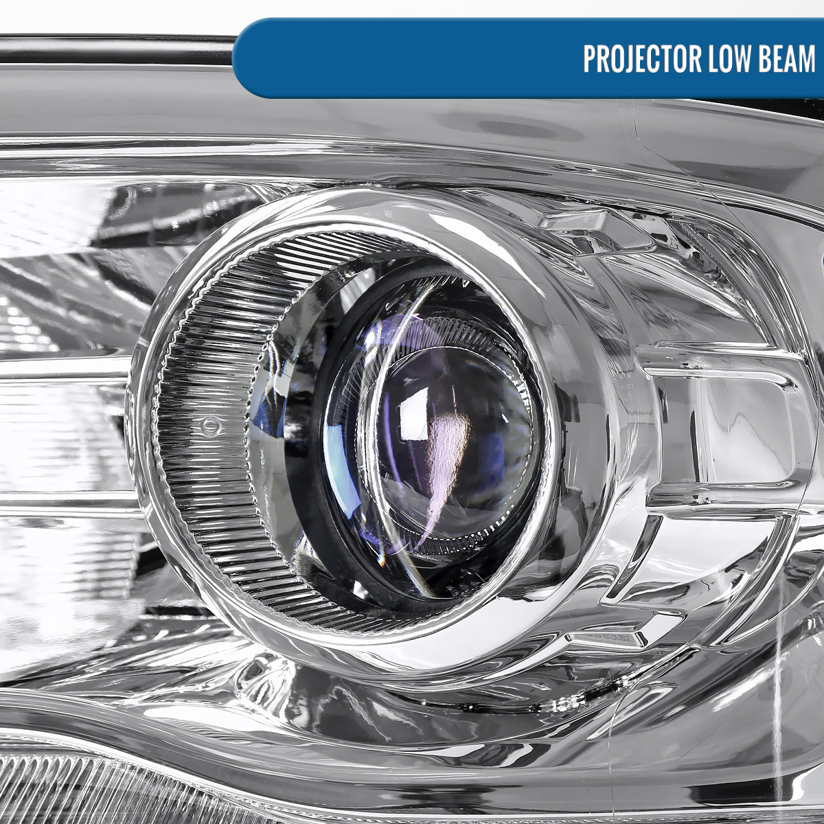 Ronnin - Fits 2009-2018 Ram 1500 2500 3500 2019-2024 Ram 1500 Classic Projector Headlights Switchback LED Sequential Turn Signal + Animated Startup Effect Parking Assembly Pair | Chrome