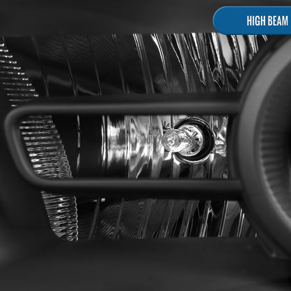 Ronnin - Fits 2013-2018 Ram 1500 2500 3500 2019-2024 Ram 1500 Classic Factory Upgraded Replacement Projector Headlights Amber Running Lights Assembly Pair | Black