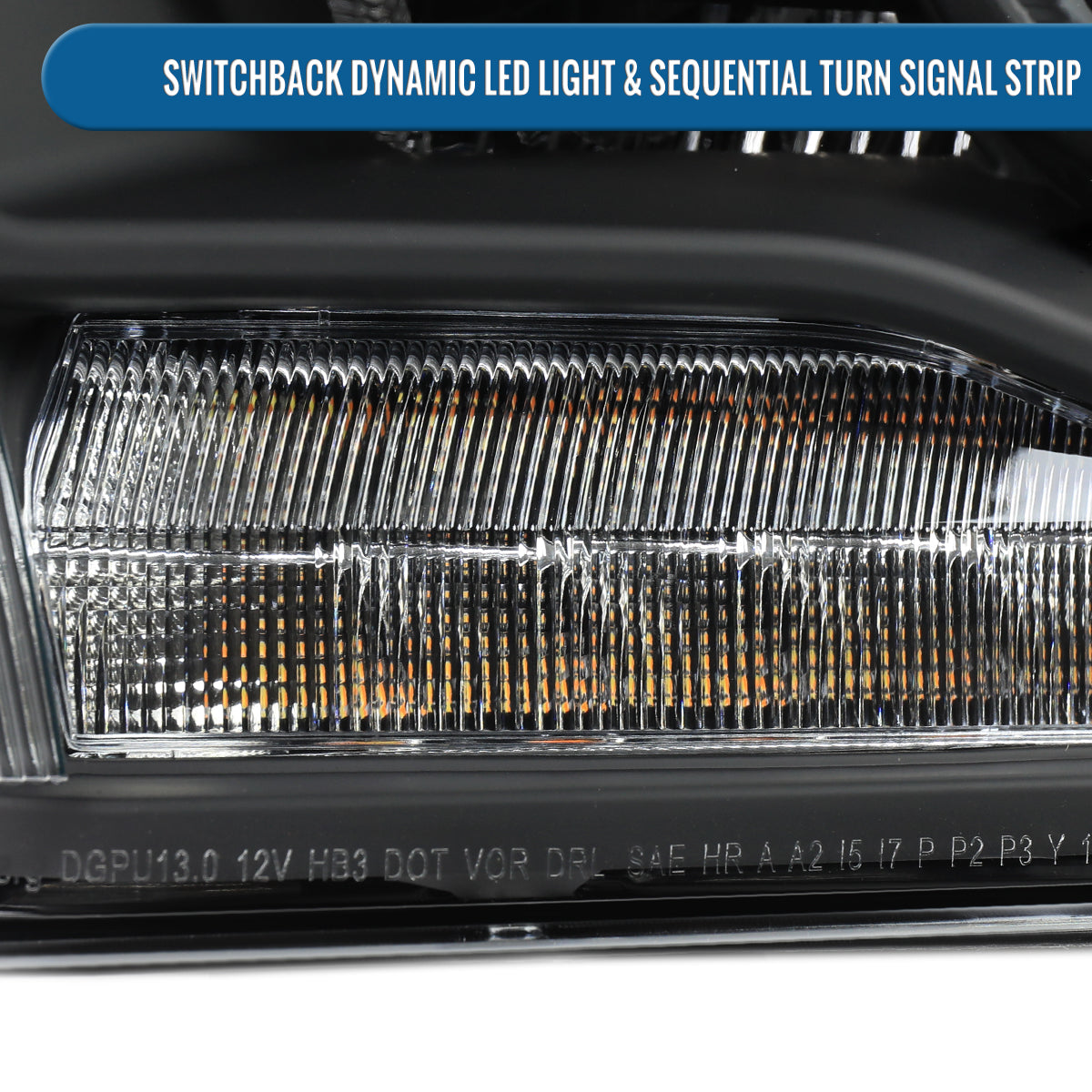 Ronnin - Fits 2009-2018 Ram 1500 2500 3500 2019-2024 Ram 1500 Classic Projector Headlights Switchback LED Sequential Turn Signal + Animated Startup Effect Parking Assembly Pair | Black