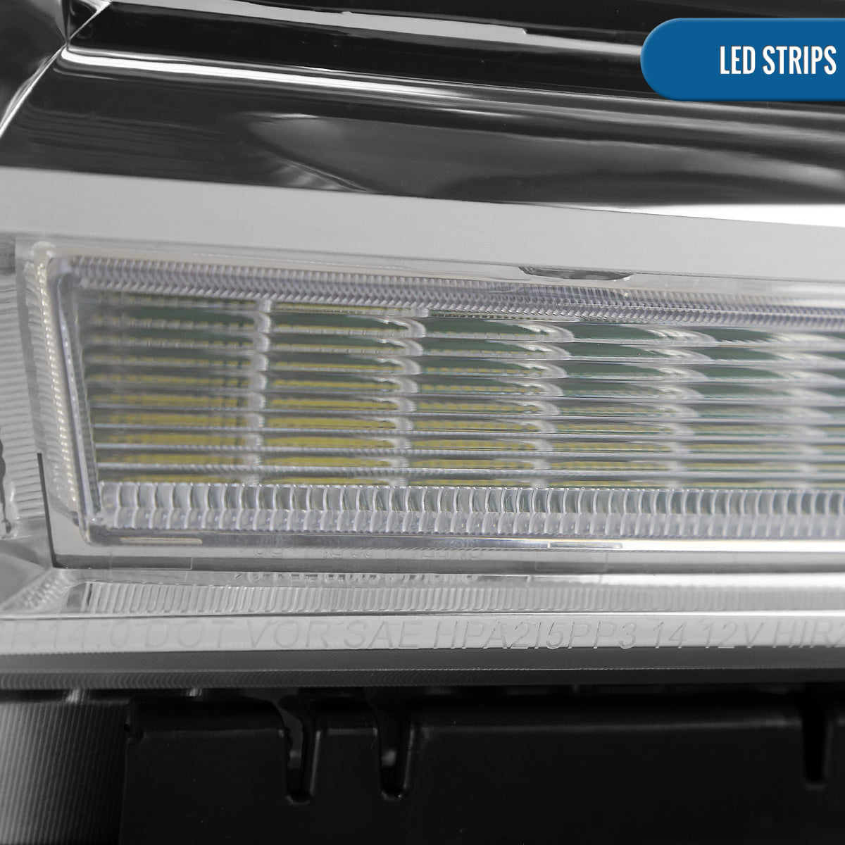 Ronnin - Se adapta a GMC Sierra 1500 2500HD 3500HD 2014-2019 Luces LED diurnas Conjunto de reemplazo de faros proyectores Par | Cromo