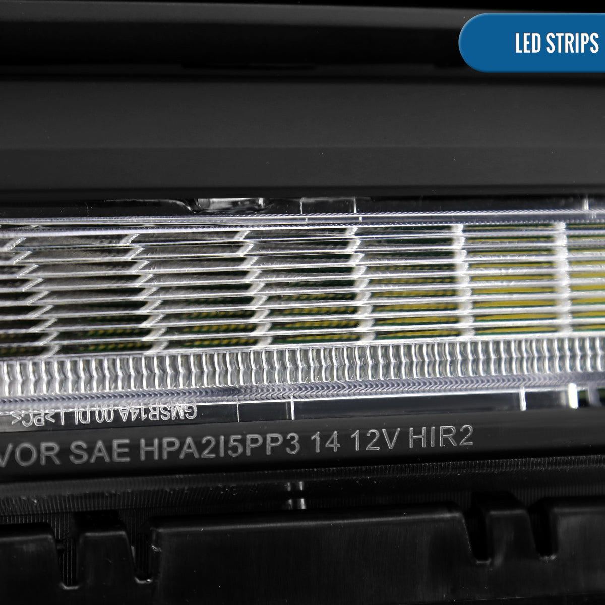 Ronnin - Se adapta a GMC Sierra 1500 2500HD 3500HD 2014-2019 Luces LED de circulación diurna, conjunto de faros delanteros con proyector de repuesto, par | Negro