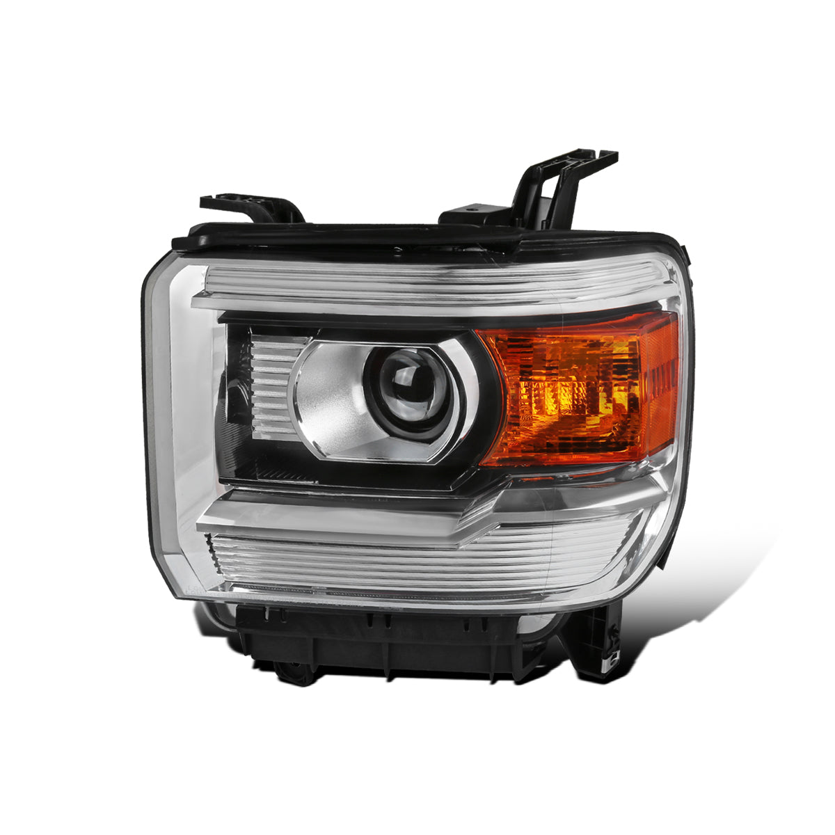 Ronnin - Faros delanteros tipo proyector para GMC Sierra 1500 2500HD 3500HD 2014-2019, ensamblaje de repuesto, lado del conductor | Cromado