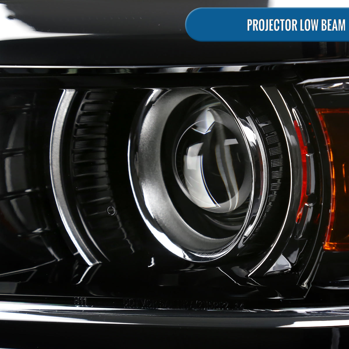 Ronnin - Fits 2014-2015 Chevy Silverado 1500 Upgraded Factory Replacement Projector Headlights Assembly Pair | Glossy Black