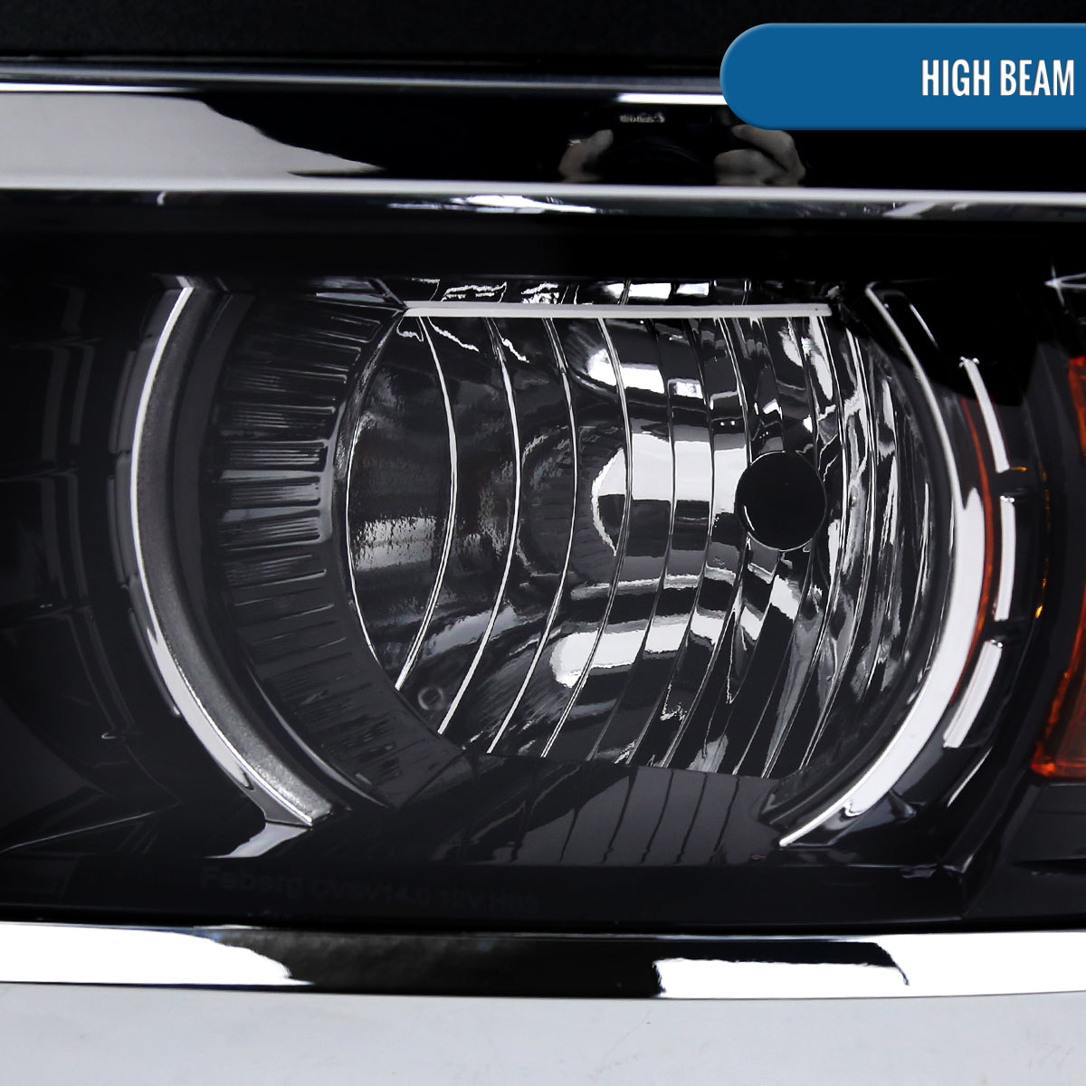 Ronnin - Fits 2014-2015 Chevy Silverado 1500 Upgraded Factory Replacement Projector Headlights Assembly Pair | Glossy Black