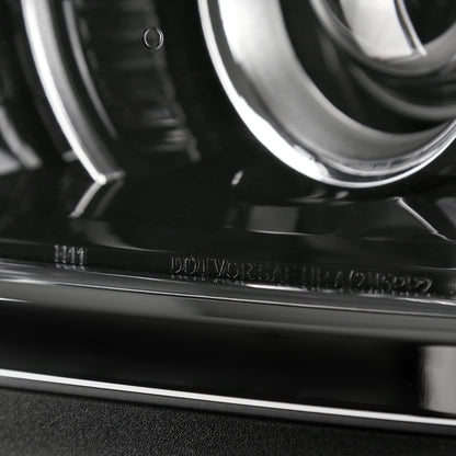 Ronnin - Fits 2014-2015 Chevy Silverado 1500 Upgraded Factory Replacement Projector Headlights Assembly Pair | Glossy Black