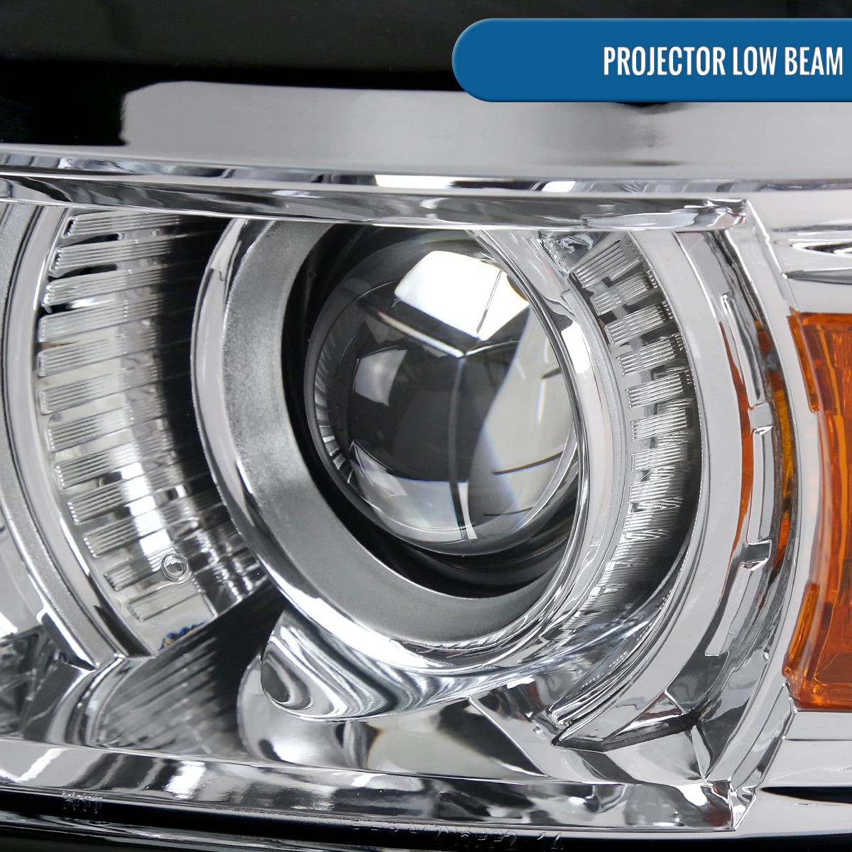 Ronnin - Fits 2014-2015 Chevy Silverado 1500 Upgraded Factory Replacement Projector Headlights Assembly Pair | Chrome