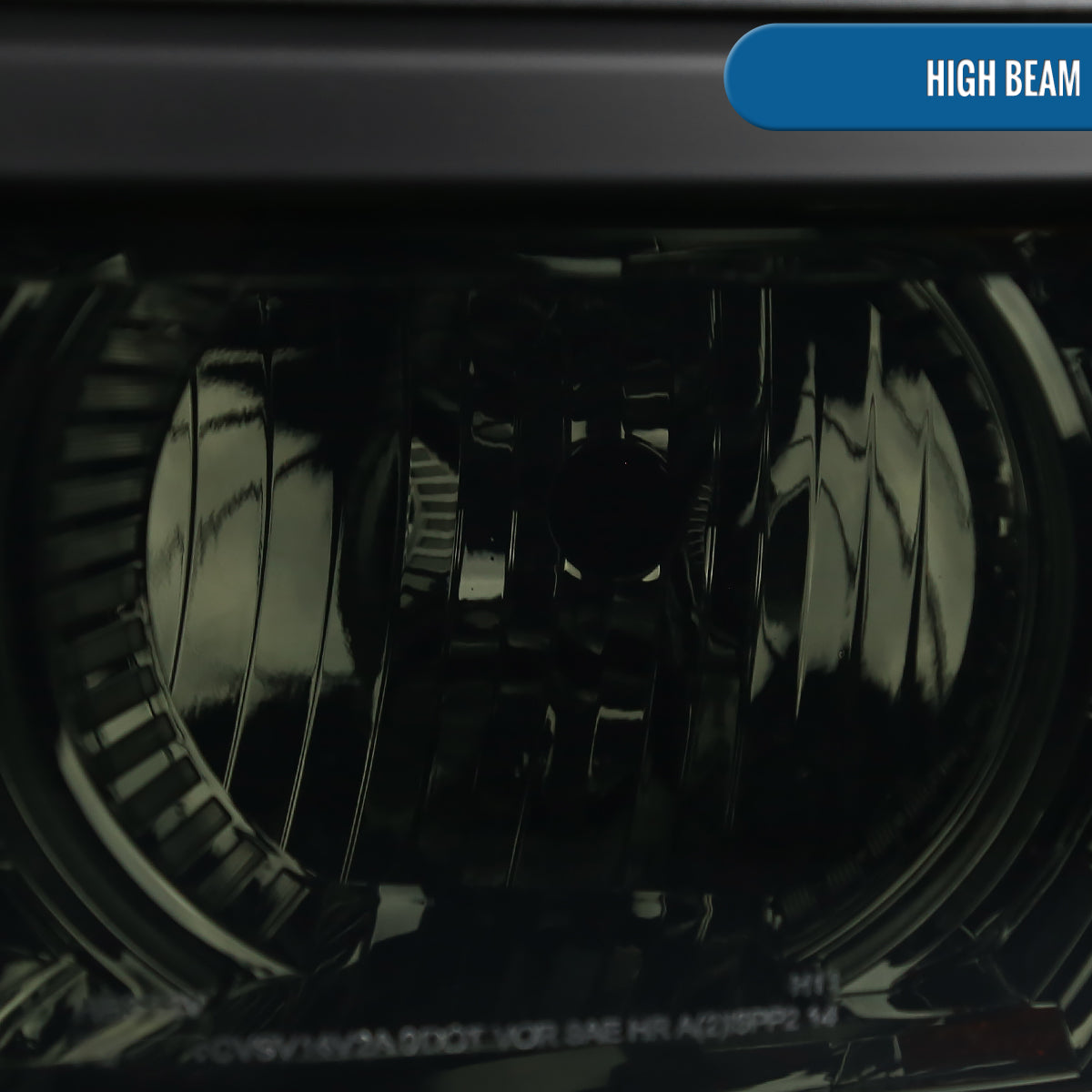 Ronnin - Fits 2014-2015 Chevy Silverado 1500 Upgraded Factory Replacement Projector Headlights Black Trim Assembly Pair | Smoke