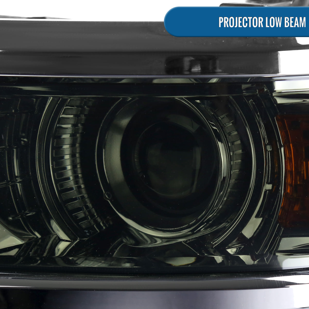 Ronnin - Fits 2014-2015 Chevy Silverado 1500 Upgraded Factory Replacement Projector Headlights Assembly Pair | Smoke