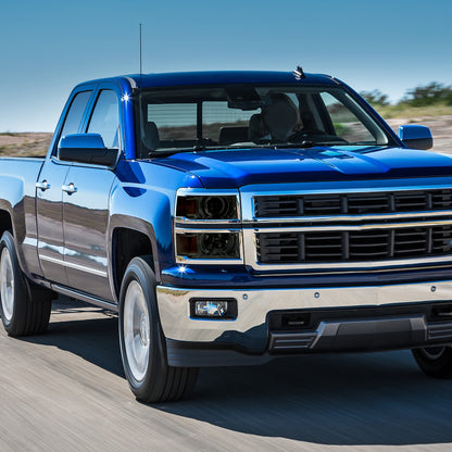 Ronnin - Fits 2014-2015 Chevy Silverado 1500 Upgraded Factory Replacement Projector Headlights Assembly Pair | Smoke