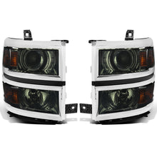 Ronnin - Fits 2014-2015 Chevy Silverado 1500 Upgraded Factory Replacement Projector Headlights Assembly Pair | Smoke