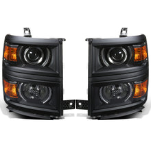 Ronnin - Fits 2014-2015 Chevy Silverado 1500 Upgraded Factory Replacement Projector Headlights Black Trim Assembly Pair | Black