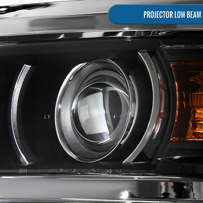 Ronnin - Fits 2014-2015 Chevy Silverado 1500 Factory Replacement Projector Headlights Assembly Pair | Black