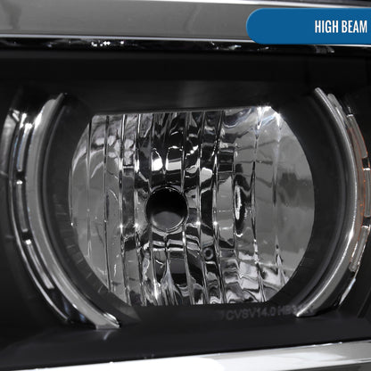 Ronnin - Fits 2014-2015 Chevy Silverado 1500 Factory Replacement Projector Headlights Assembly Pair | Black