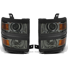 Ronnin - Fits 2014-2015 Chevy Silverado 1500 Upgraded Factory Replacement Projector Headlights Black Trim Assembly Pair | Light Smoke