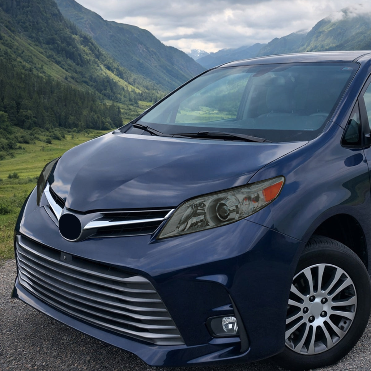 Ronnin - Compatible con Toyota Sienna 2011-2020 Par de faros delanteros halógenos de repuesto | Ahumado